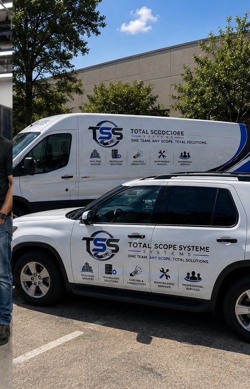 Branded Total Scope Systems service van and SUV